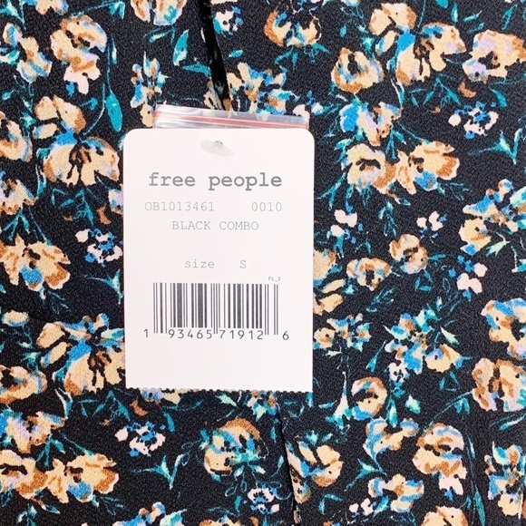 NWT Free People Say Hello Micro Floral Print Long Sleeve Ruffle Mini Dress - Picture 7 of 9